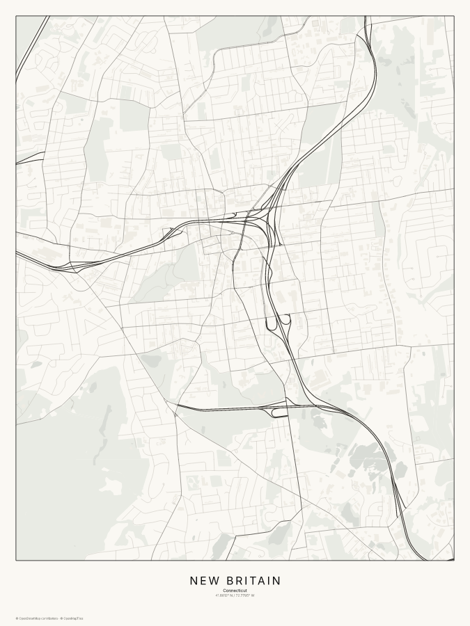 New Britain map poster, classic style