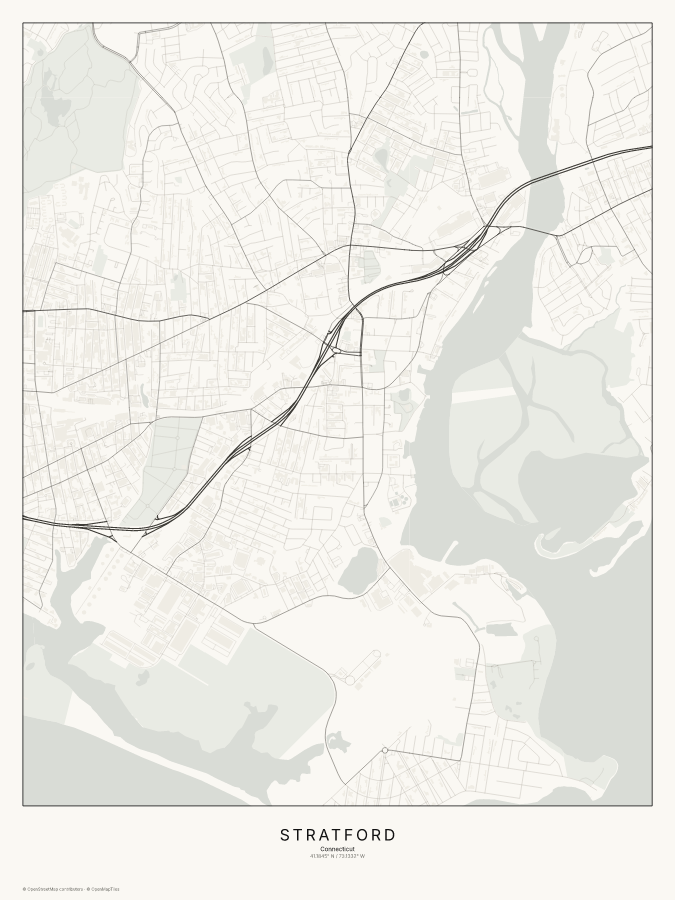 Stratford map poster, classic style