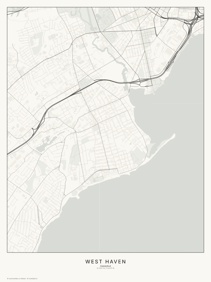 West Haven map poster, classic style
