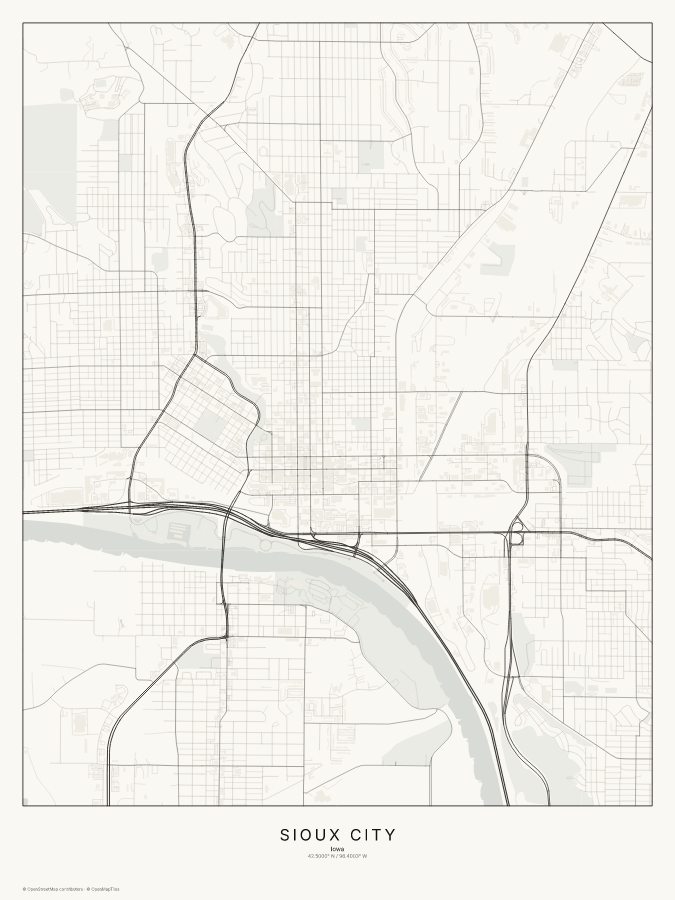 Sioux City map poster, classic style