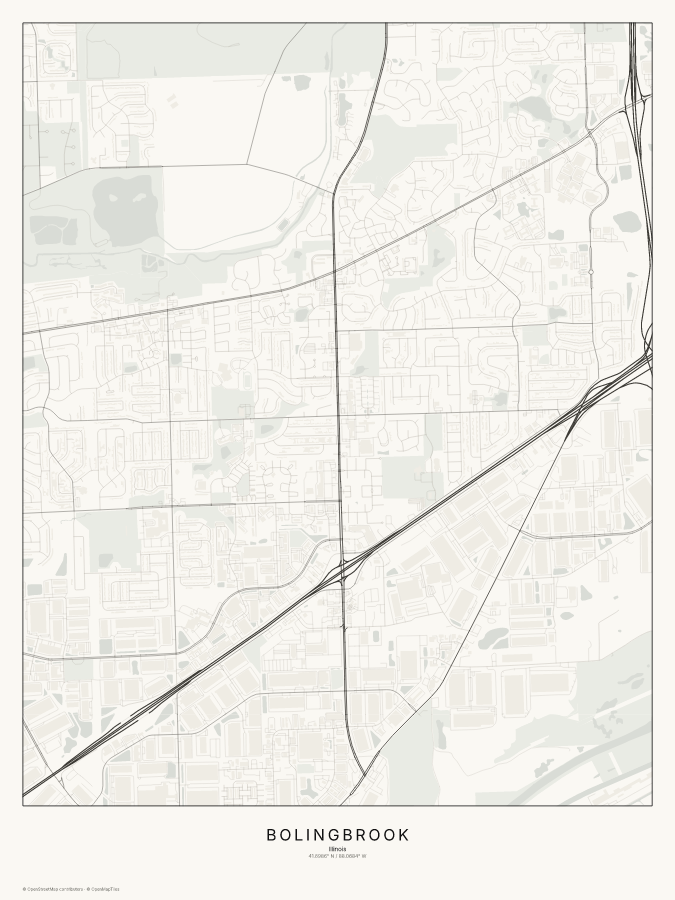 Bolingbrook map poster, classic style