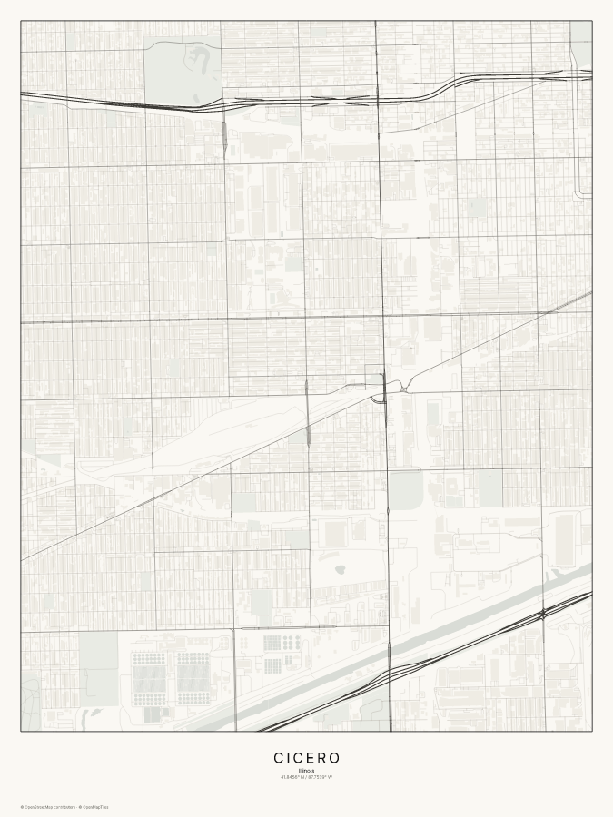 Cicero map poster, classic style
