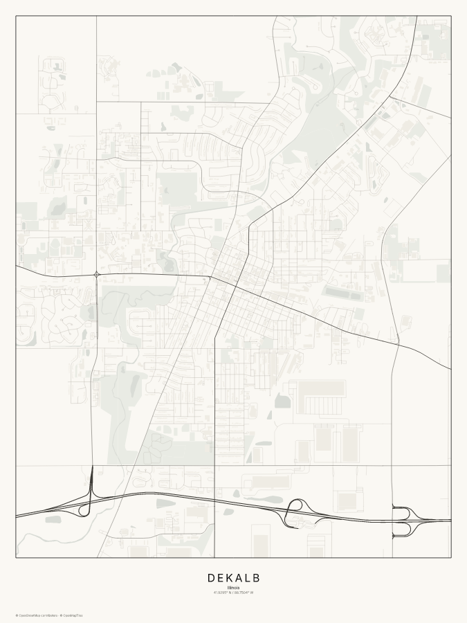 DeKalb map poster, classic style