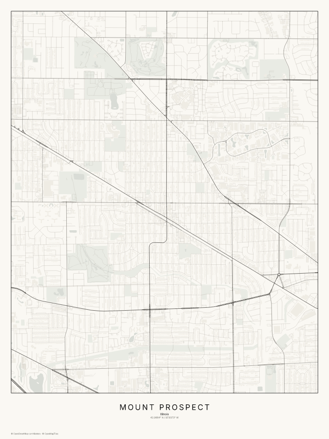 Mount Prospect map poster, classic style