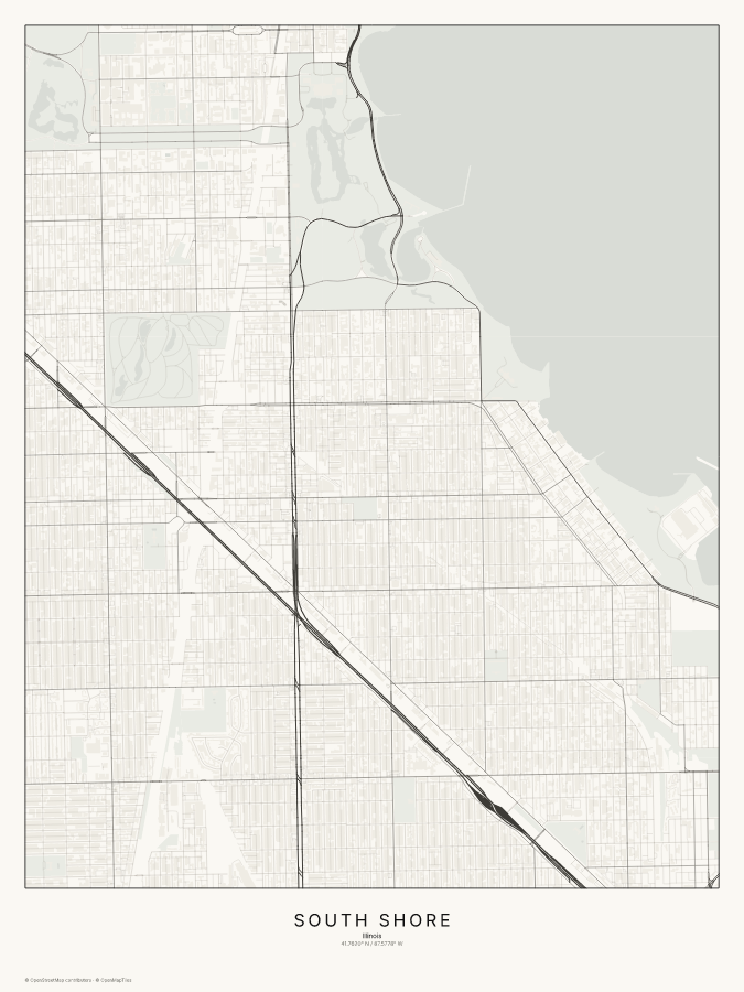 South Shore map poster, classic style