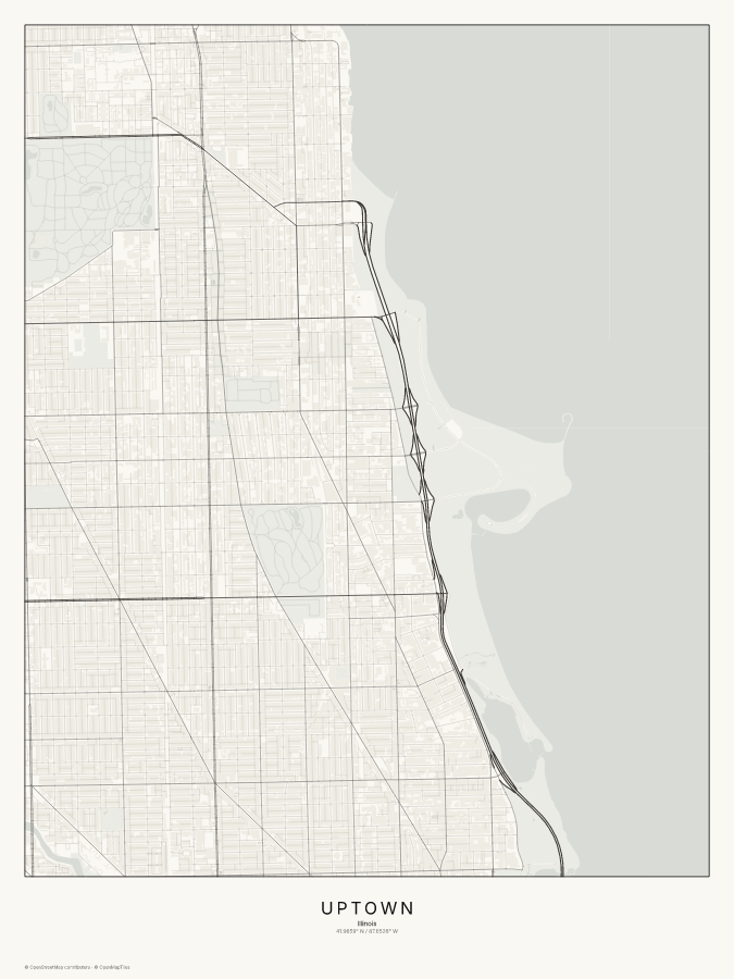 Uptown map poster, classic style