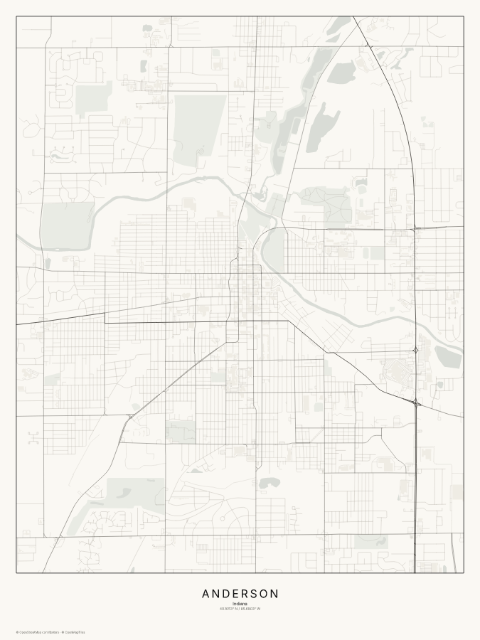 Anderson map poster, classic style