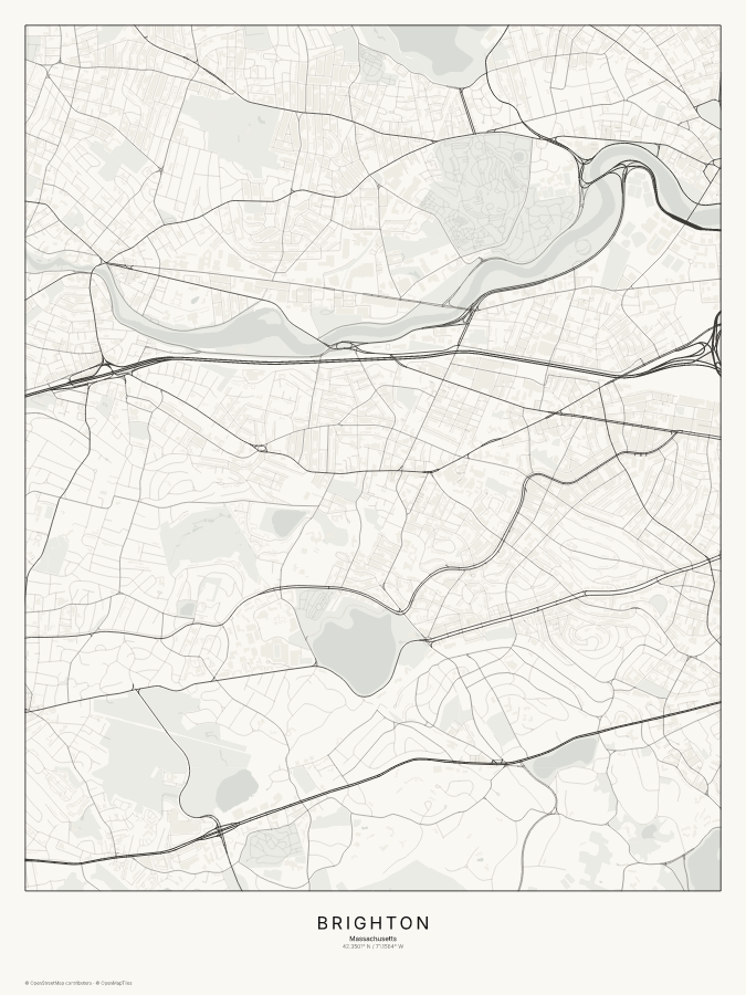 Brighton map poster, classic style