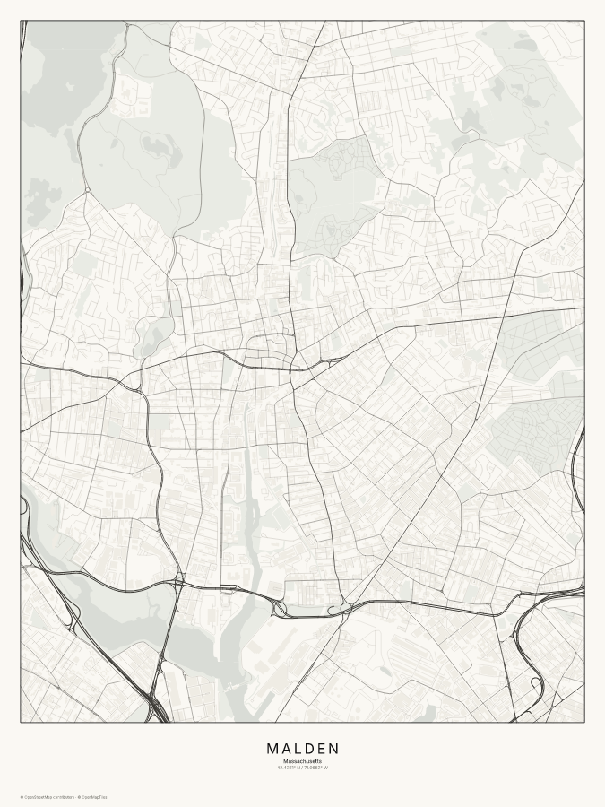 Malden map poster, classic style