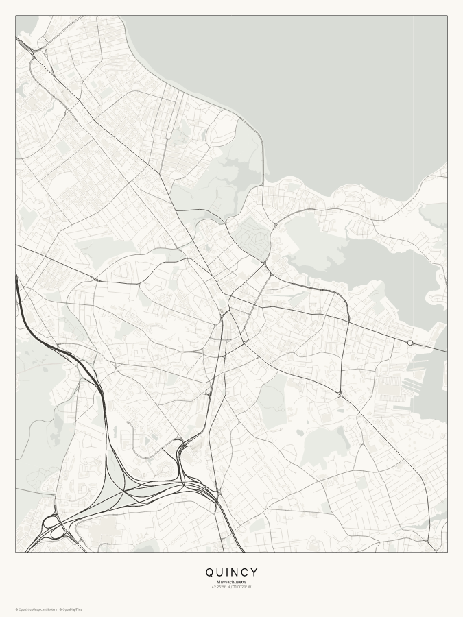 Quincy map poster, classic style