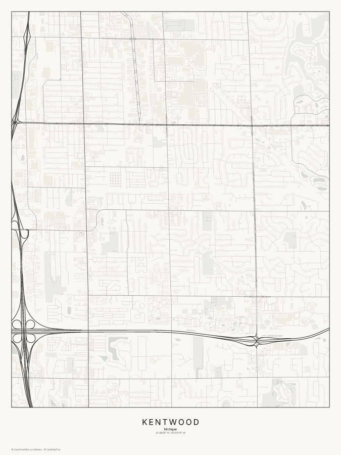 Kentwood map poster, classic style