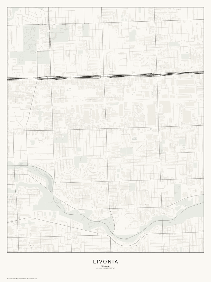 Livonia map poster, classic style