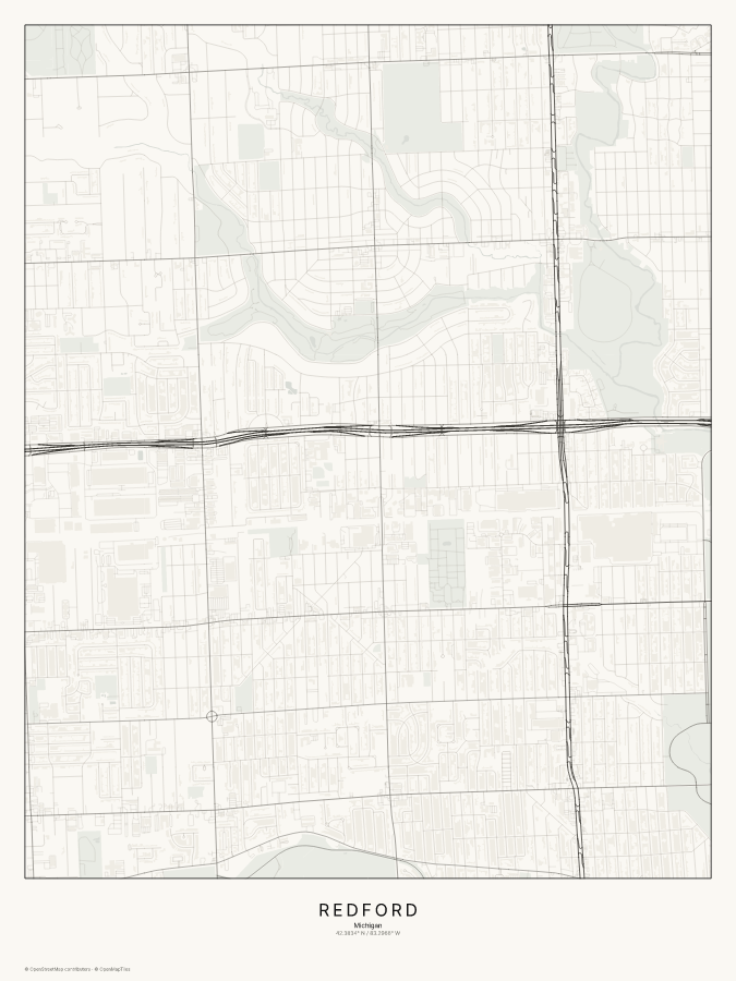 Redford map poster, classic style