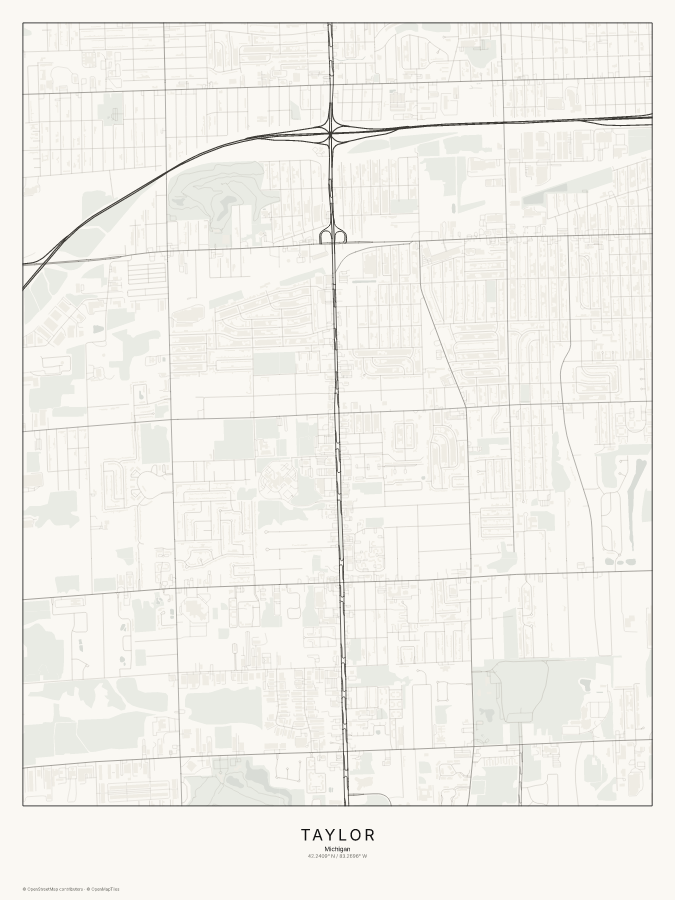 Taylor map poster, classic style