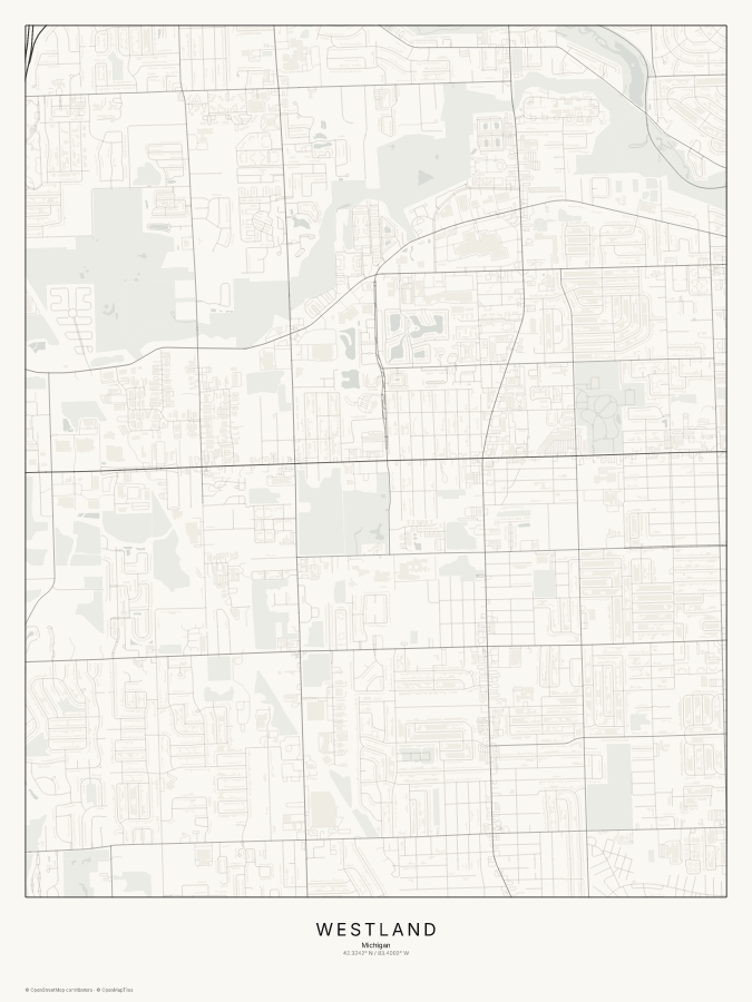 Westland map poster, classic style
