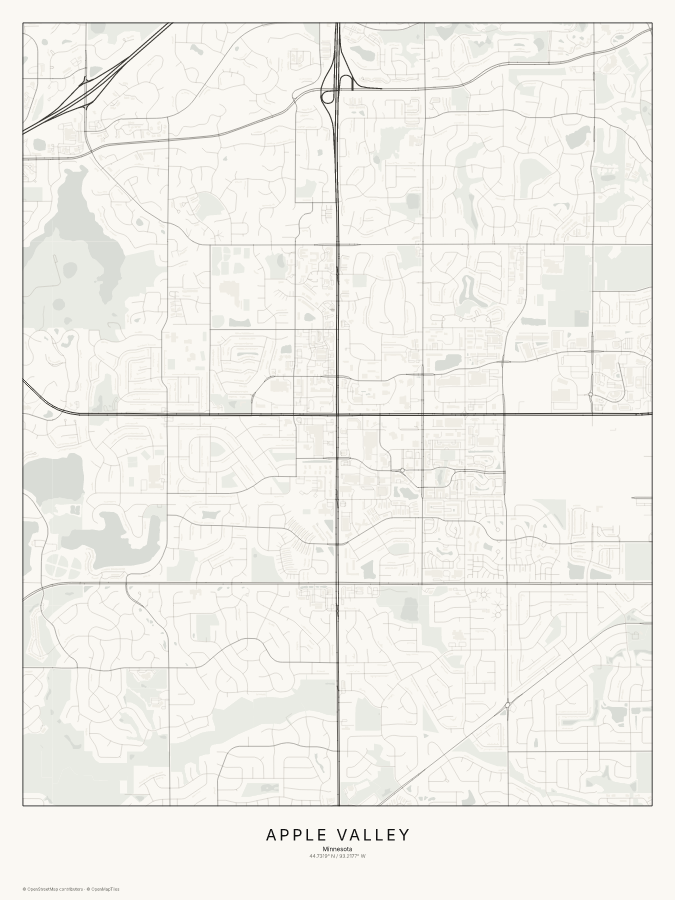 Apple Valley map poster, classic style