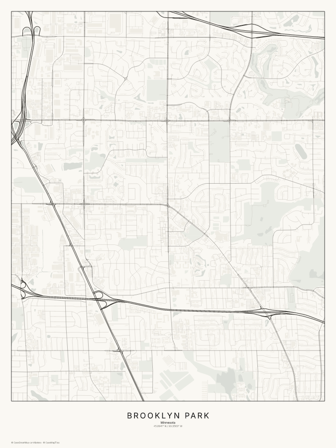 Brooklyn Park map poster, classic style