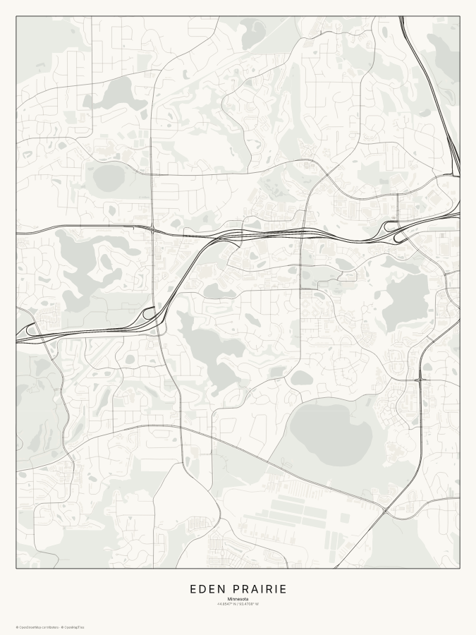 Eden Prairie map poster, classic style