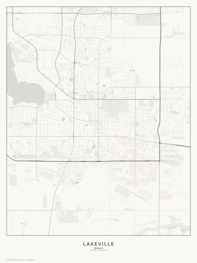 Lakeville map poster, classic style