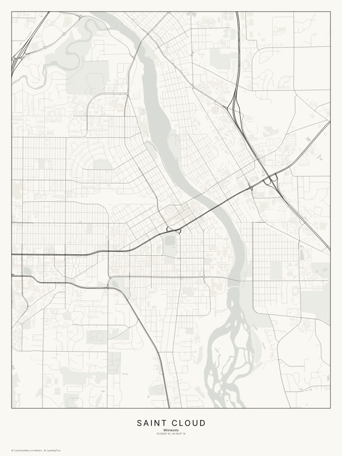 Saint Cloud map poster, classic style