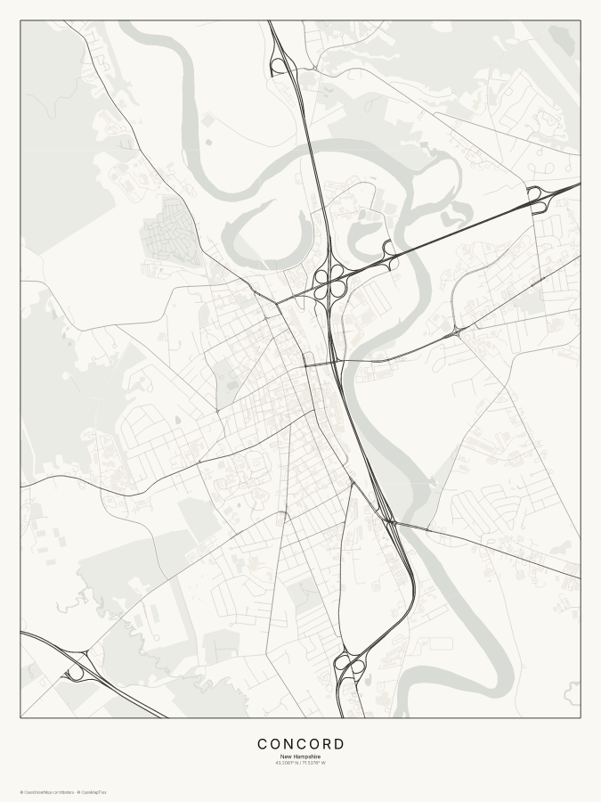 Concord map poster, classic style