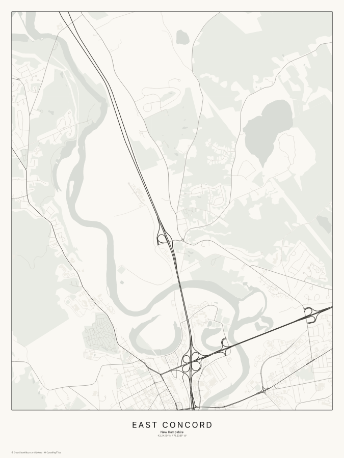 East Concord map poster, classic style