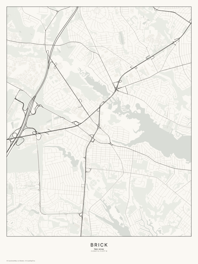 Brick map poster, classic style