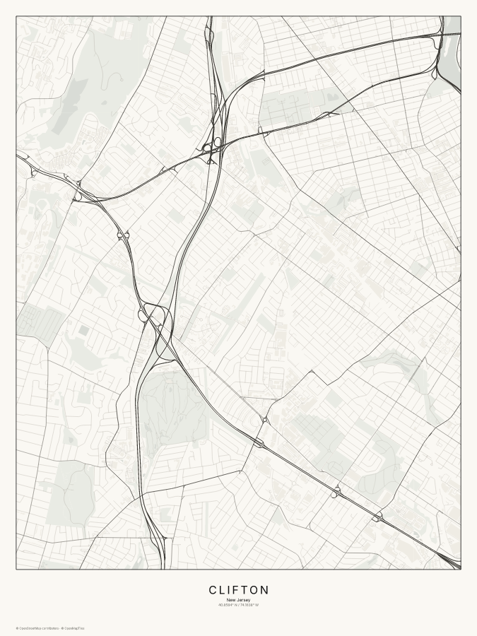 Clifton map poster, classic style