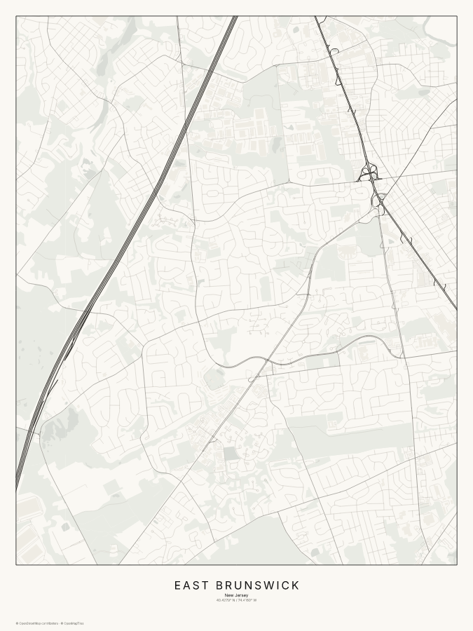 East Brunswick map poster, classic style