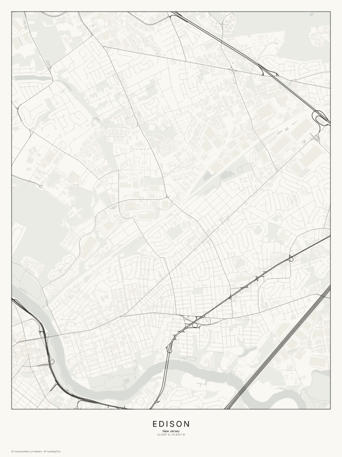 Edison map poster, classic style