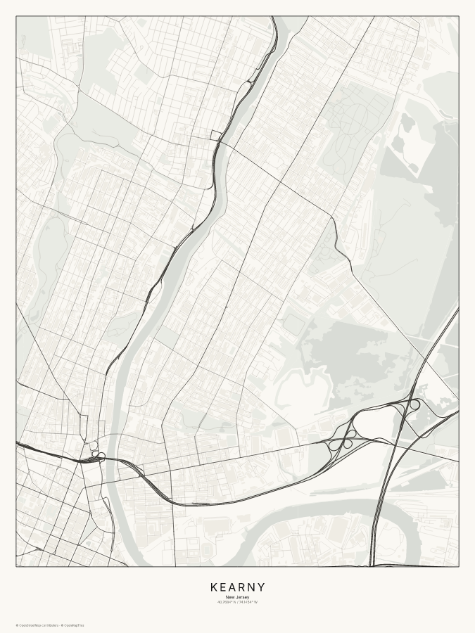 Kearny map poster, classic style