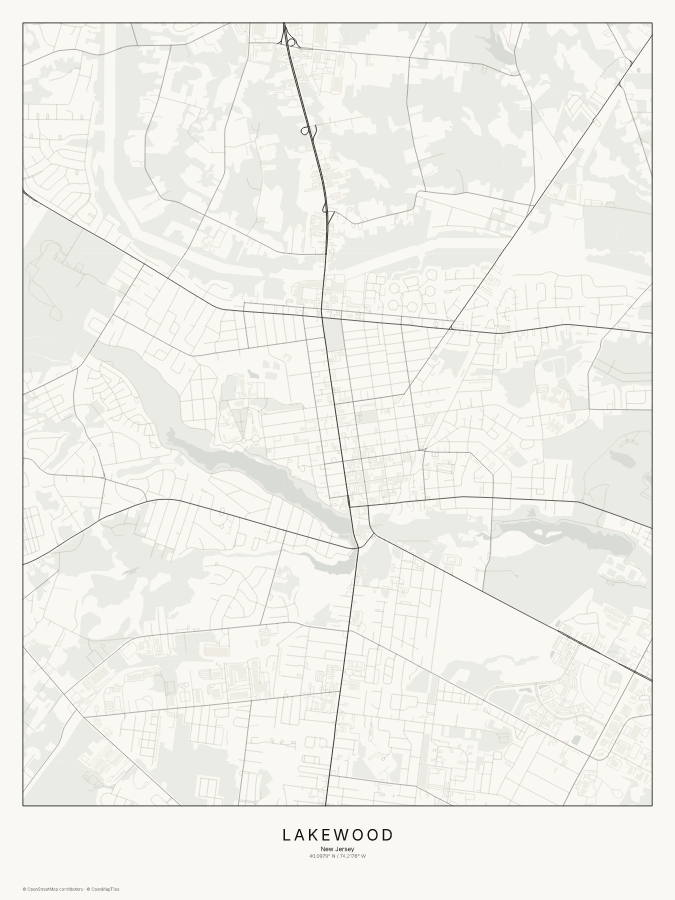 Lakewood map poster, classic style