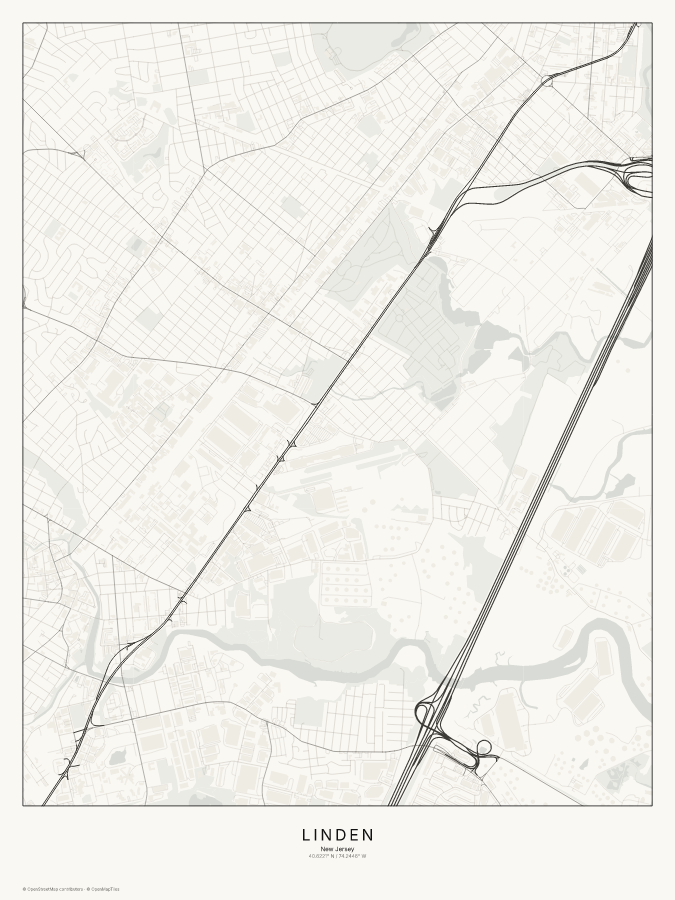Linden map poster, classic style