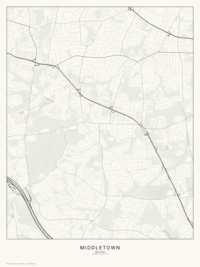 Middletown map poster, classic style