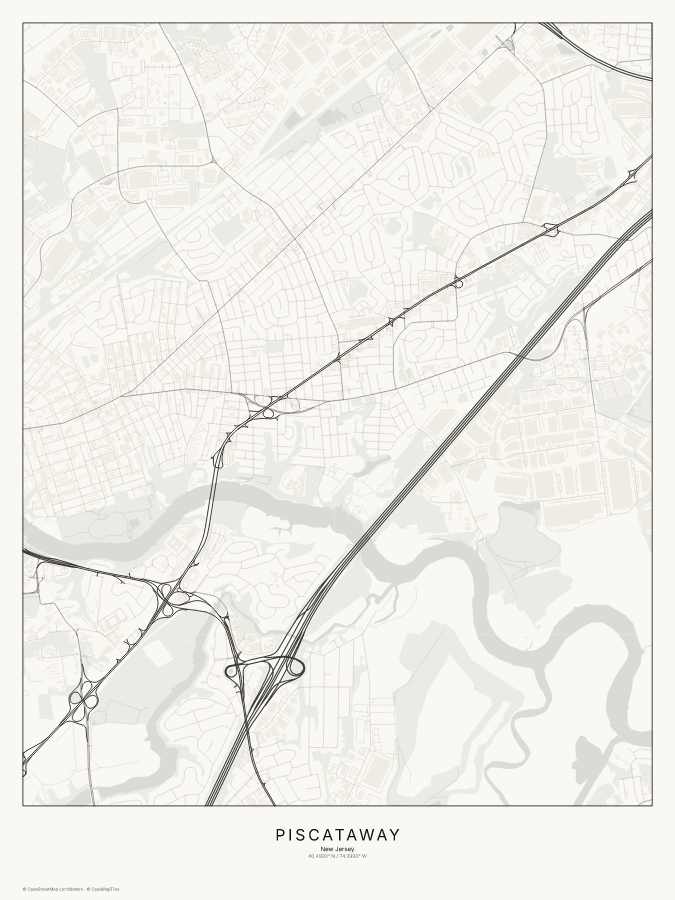 Piscataway map poster, classic style