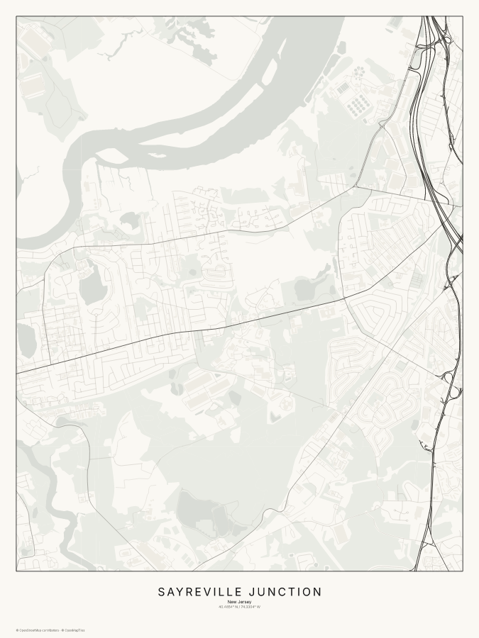 Sayreville Junction map poster, classic style