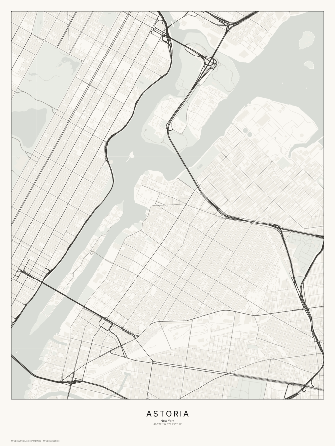 Astoria map poster, classic style