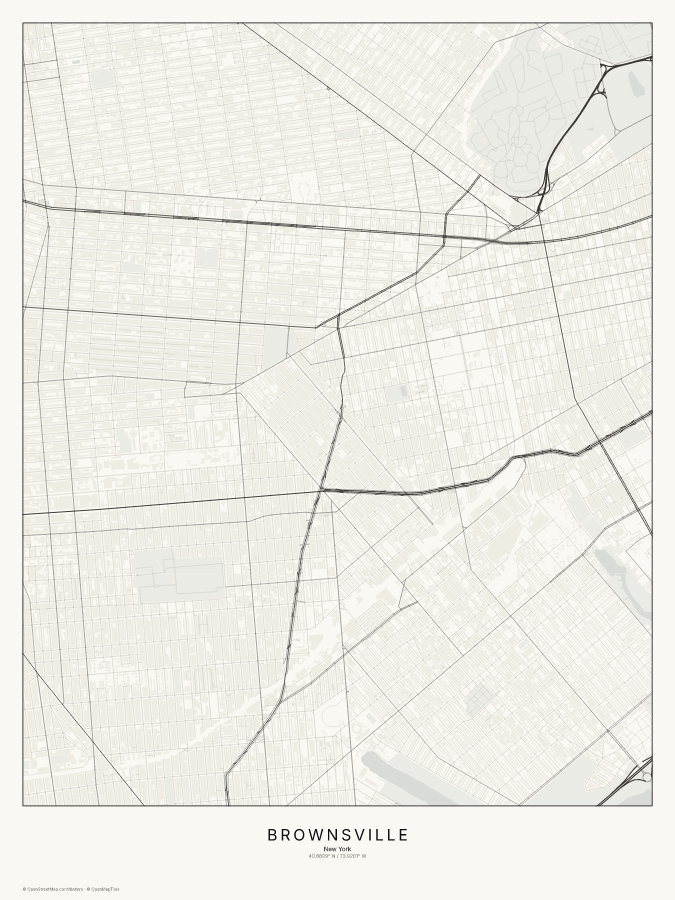 Brownsville map poster, classic style
