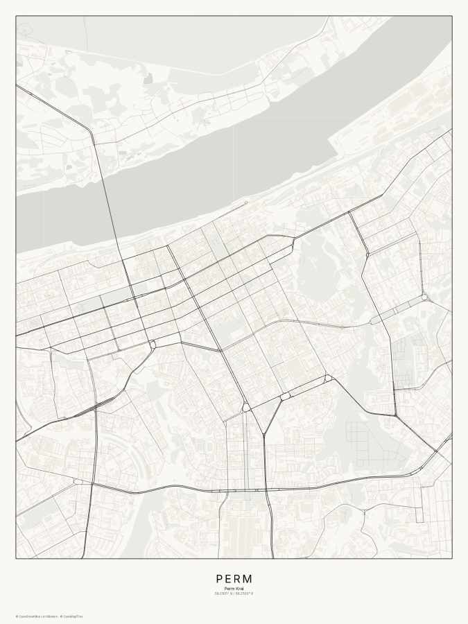 Perm map poster, classic style