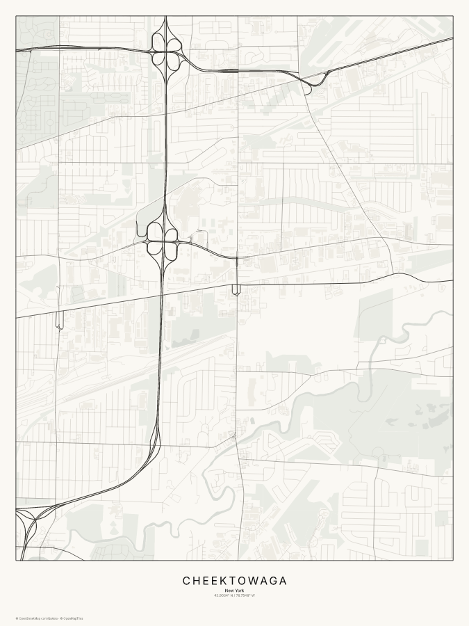 Cheektowaga map poster, classic style