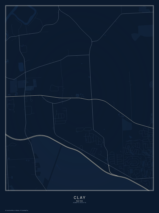 Clay map poster, midnight style