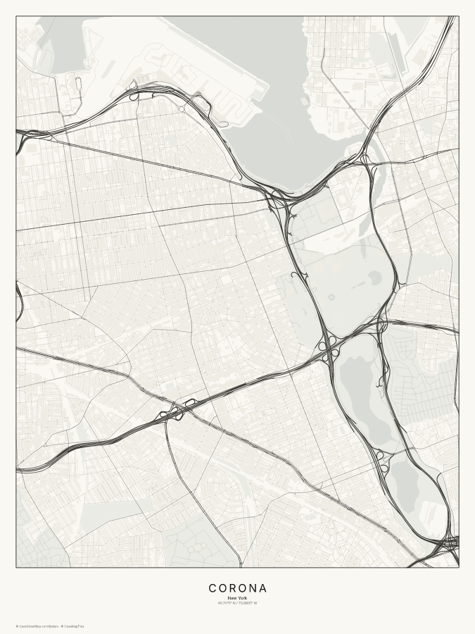 Corona map poster, classic style