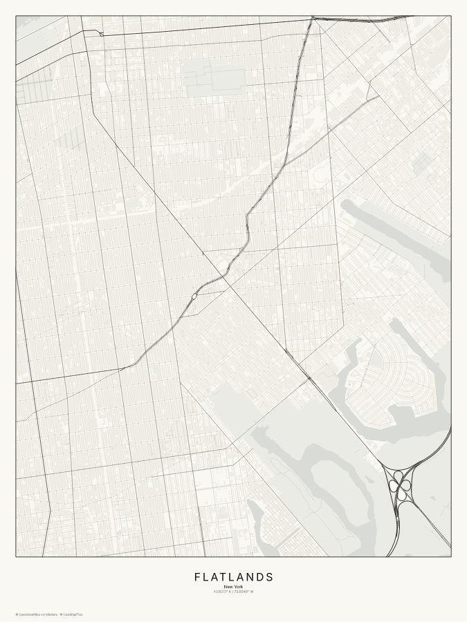Flatlands map poster, classic style