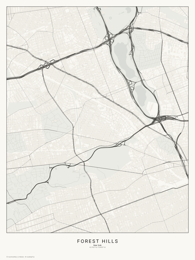 Forest Hills map poster, classic style