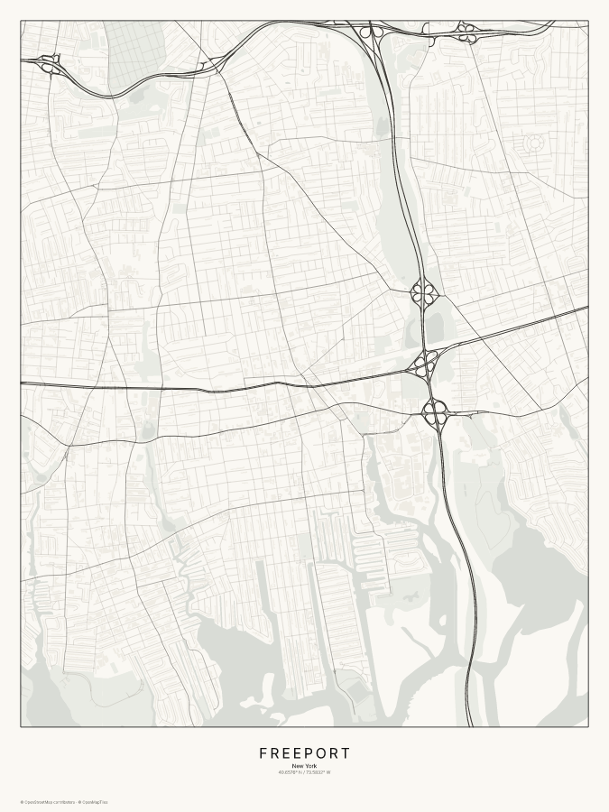 Freeport map poster, classic style