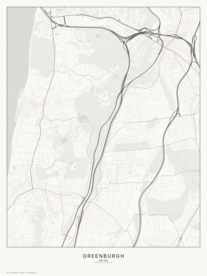 Greenburgh map poster, classic style