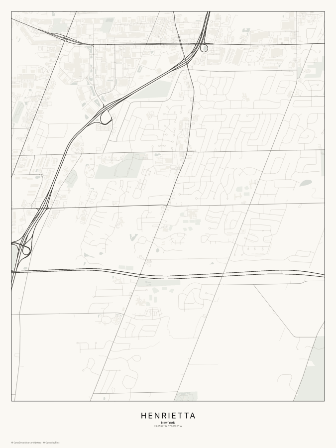 Henrietta map poster, classic style