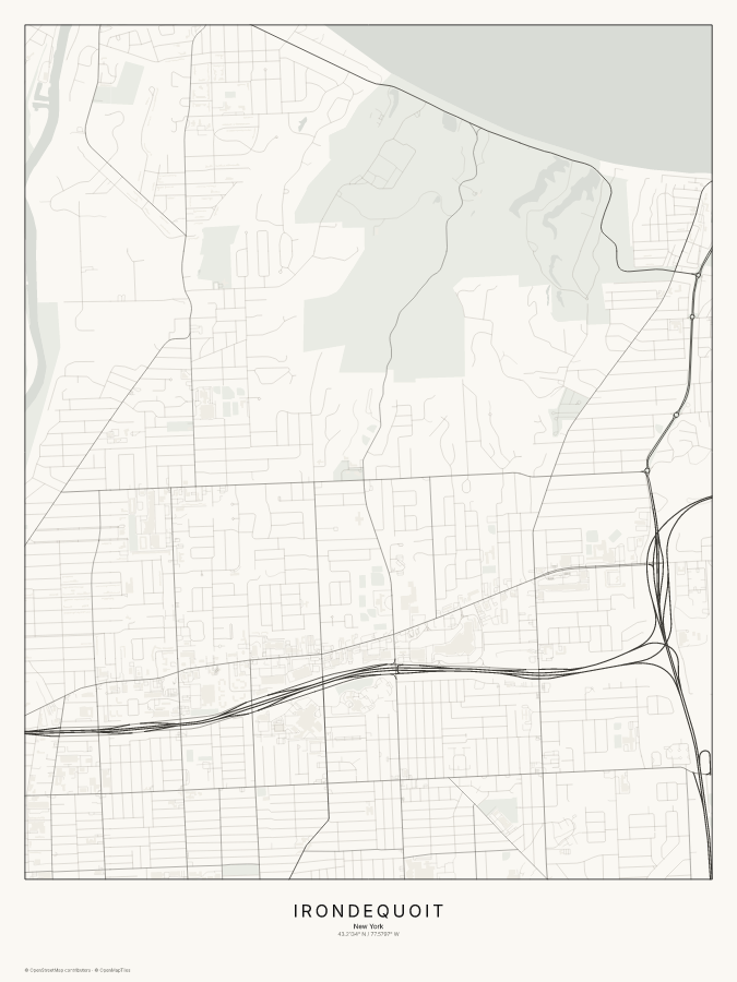 Irondequoit map poster, classic style