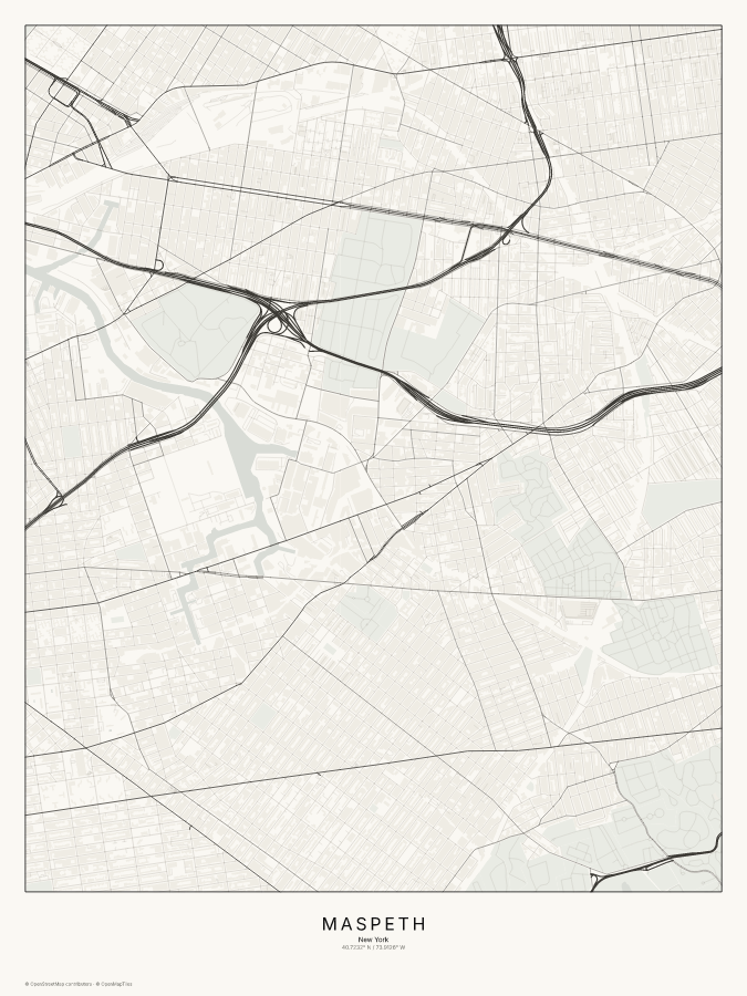 Maspeth map poster, classic style