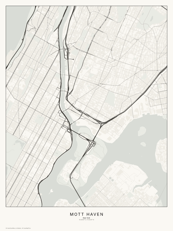 Mott Haven map poster, classic style
